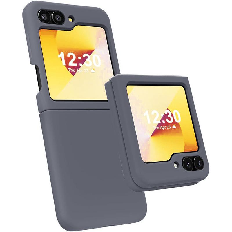 Suitable for Samsung ZFlip7 Folding Liquid Silicone Mobile Phone Case Solid Color Skin Feeling Zflip6 Anti Fall New Protective Case