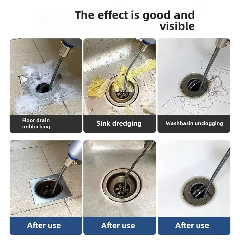 5/10 Meters Adjustable Manual Drain Dredger Home Hotel Toilet Cleaner Handheld Extendable Bathroom Kitchen Cleaning Tools
