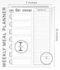 Inkdotpot Poznámkový blok Weekly Meal Planner 7" x 10, "Kuchyňské menu" Magnetický blok pro plánování jídla s odtrhávacími listy S-54