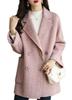 Chesterfield Heavyweight Cotton Solid Plus Sizes Solid Pea JET302 Women's Coat, Coat, Double-Breasted, Outerwear, Simple, Color, Warm, Available,