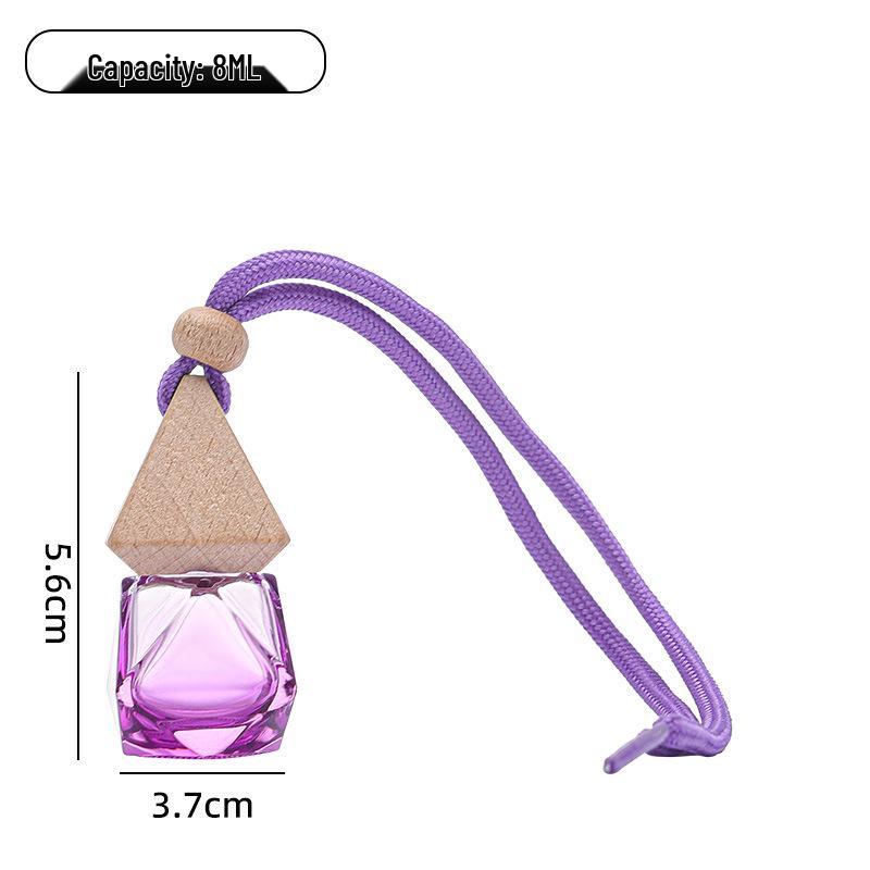 Colored Glass Car Air Freshener Bottle with Lanyard – Rearview Mirror Pendant & Essential Oil Diffuser