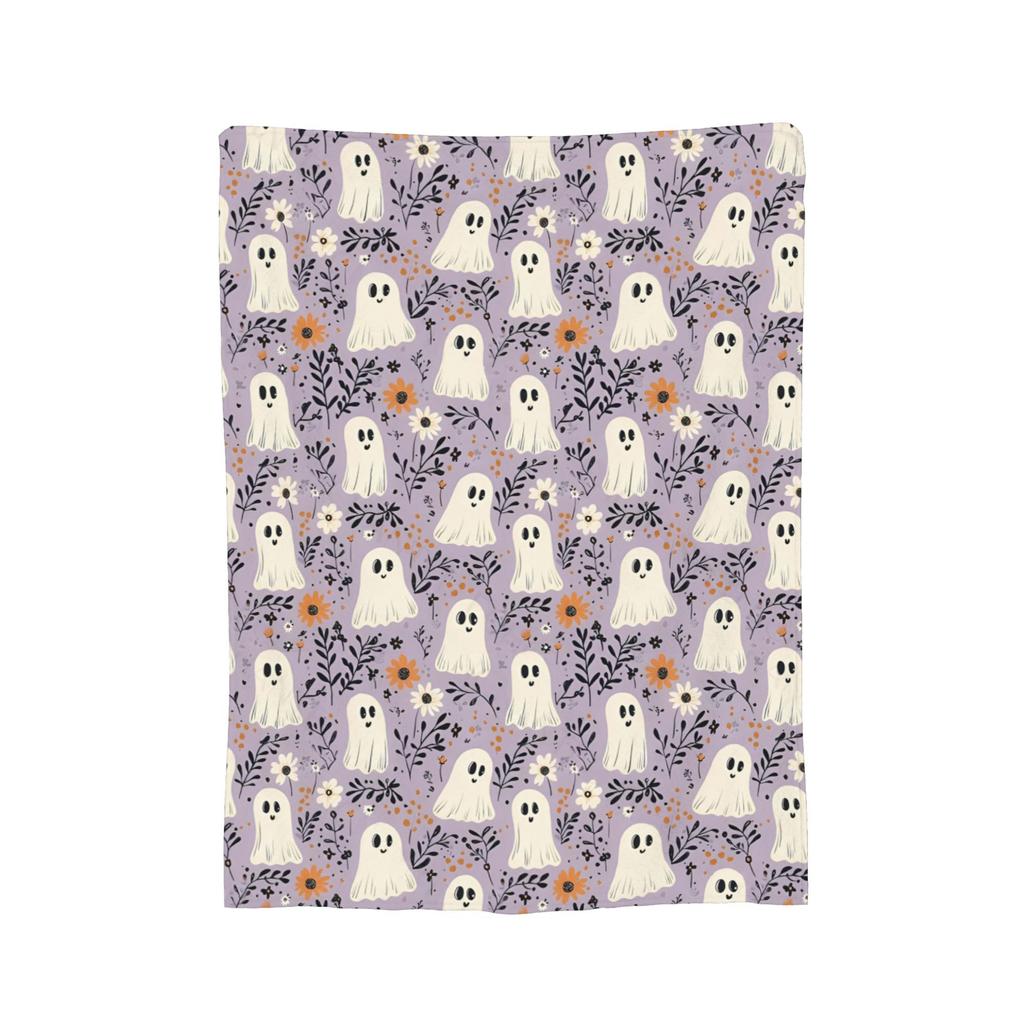 Halloween Ghosts Foral Blankets Fleece Summer Air Conditioning Pumpkin Portable Super Soft Throw Blanket for Home Travel Quilt