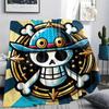 1PC One Piece Straw Hat Pirates Patterned Flannel Blanket Suitable For All Seasons For Home Decor Warmth And Comfort Gifts Holiday Present