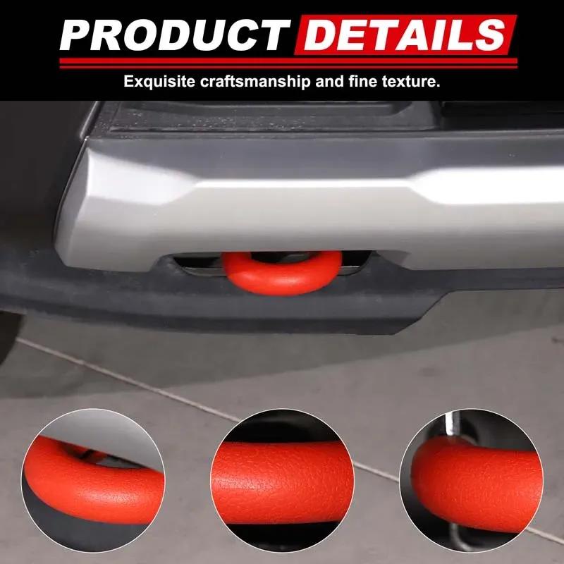 TPE Car Iron Tow Hook Rescue Front Trailer Hook Protective Decorative For Ford Ranger Ranger + Exterior Accessories 2 Pcs