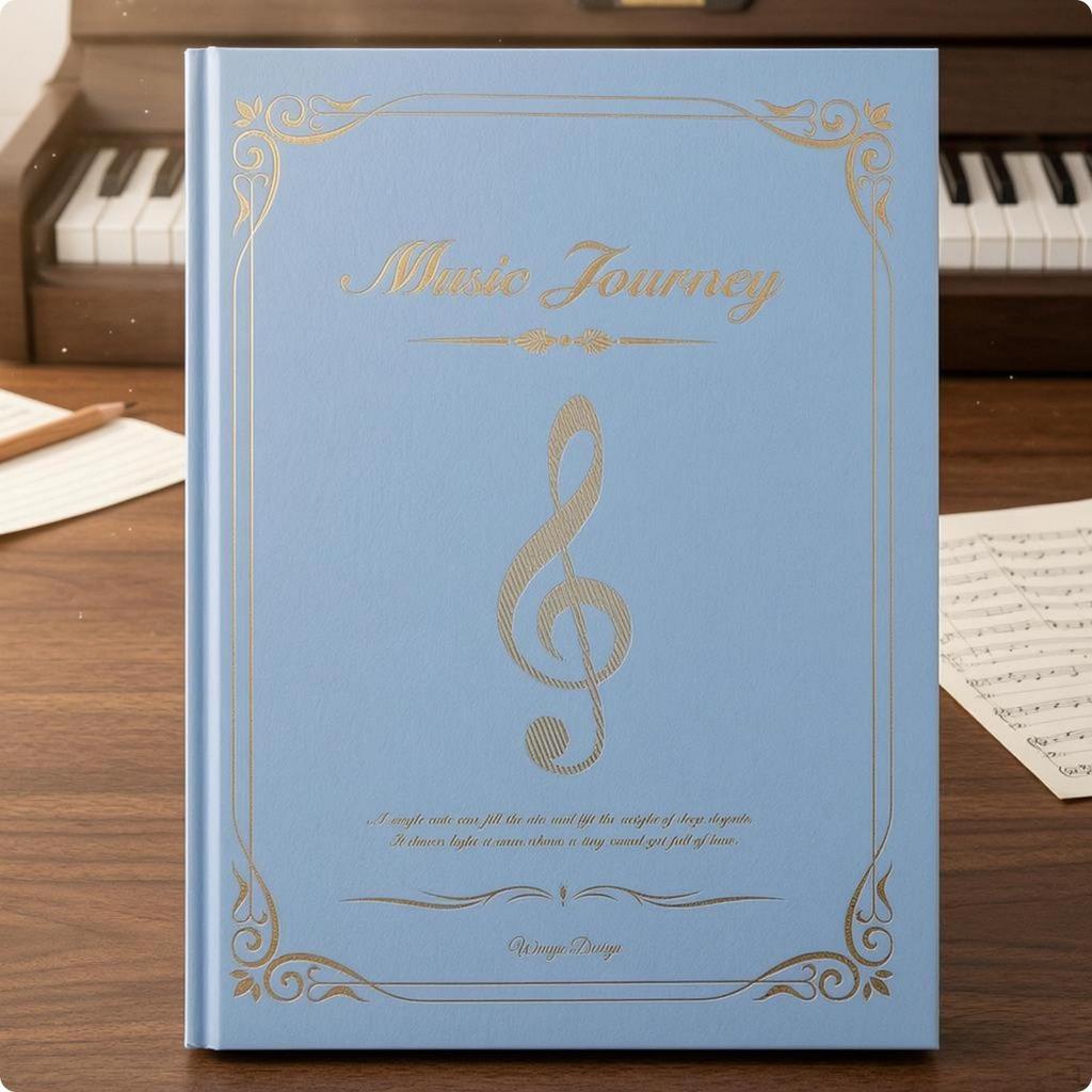 A4 Music Score Folder Hard Cover Sheet Binder G Clef Transparent Sleeve 20