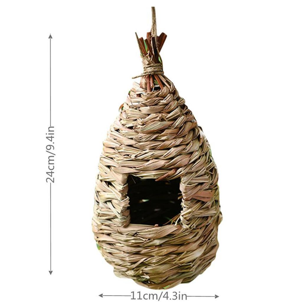 Handwoven Straw Bird Nest Parrot Hatching Breeding Grass Cave Garden Supply Grass Birds House Humming Bird Nest For Lawn Home