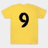 Herren Schwarzes T-Shirt mit Aufdruck Nummer 9 No-Cut Transferpapier Druck Baumwoll-T-Shirt