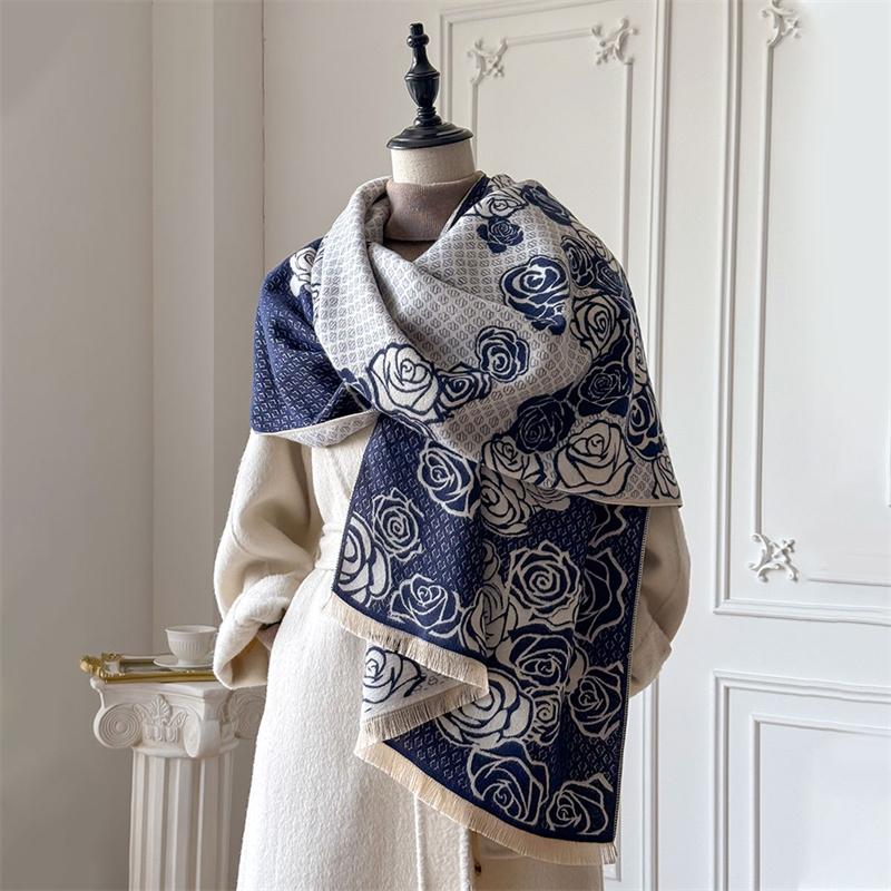 Winter Cashmere Scarf for Women Luxury Warm Shawl Comfortable Windproof Cape Pashmina Handerchief designer Female Scrarf