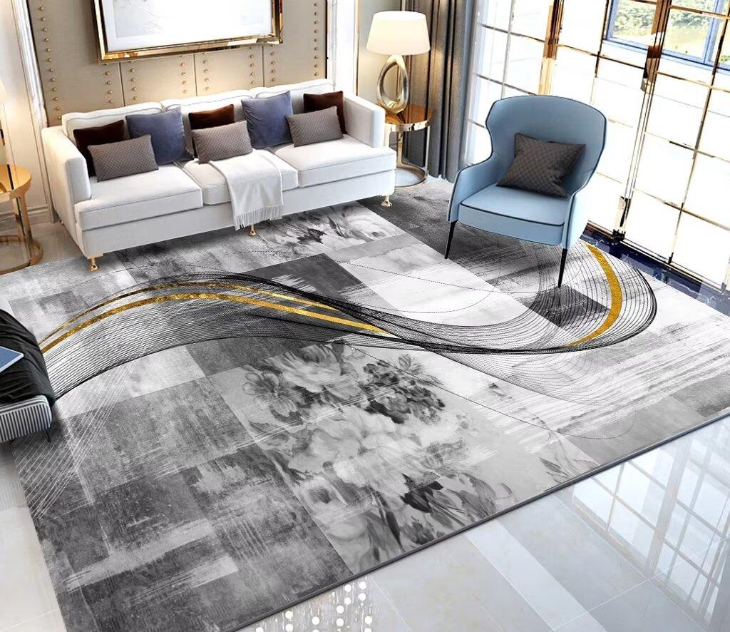 Modern Abstract Living Room Decoration Carpet Simple 200x300 Lounge Rugs Soft Anti-slip Dirt-resistant Bedside Mat Easy Cleaning