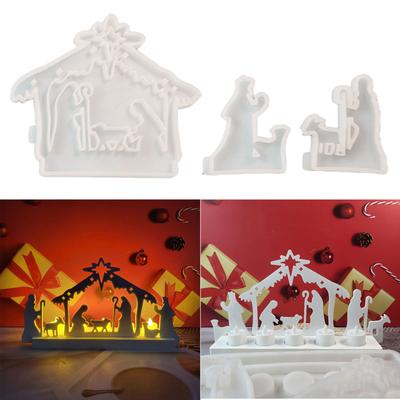 3x Jesus Baptism Silicone Moulds Resin Casting Molds Religious Candle Molds Scented Candle Molds for Candle Making