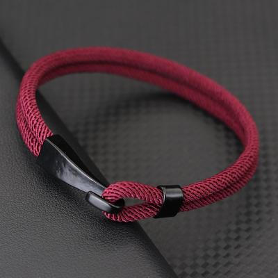 Pulsera de cuerda milanesa doble para hombre, negra, con gancho fácil, joyería, brazalete para hombre, accesorios, regalo