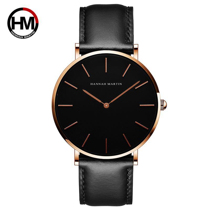 Men's Minimalist Waterproof Leather Strap Quartz Watch