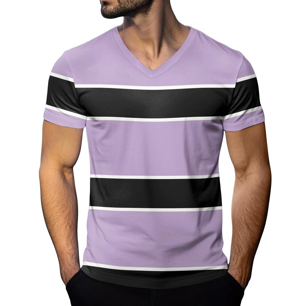 Men's Fashion Printed V-Neck Short Sleeve T-Shirt