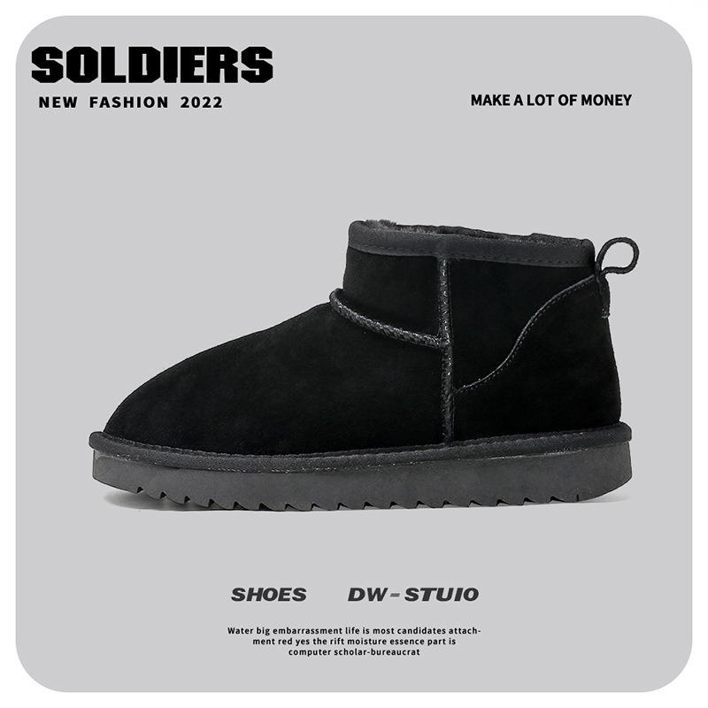 

Mainly promote the new MINI snow boots for women s warm fur integrated short boots, piled and thickened anti-skid 35 чёрный