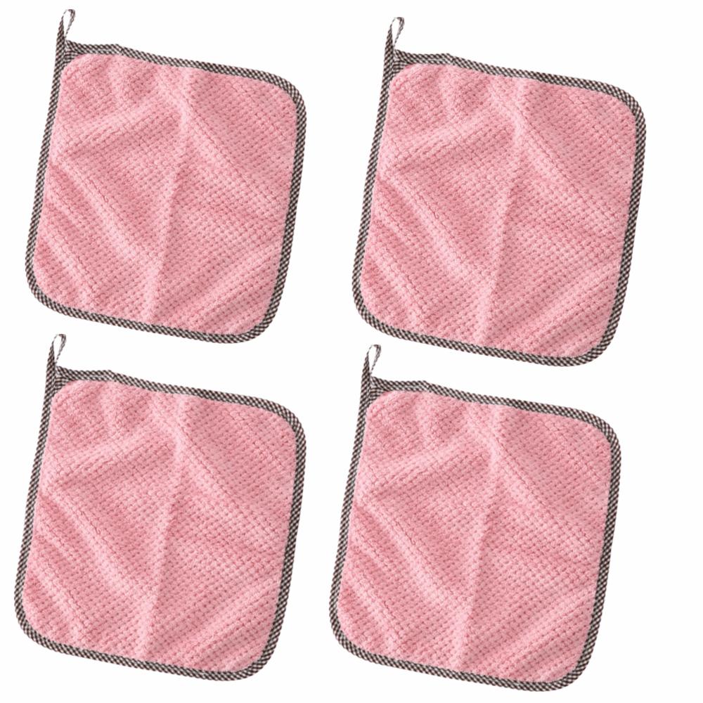 4pcs Super Absorbent Kitchen Towels Machine Washable Dish Rags Dish Cloths Surfaces Cleaning
