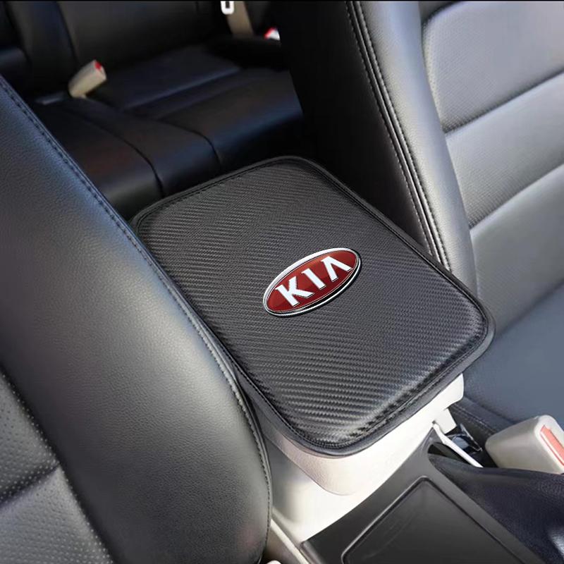 Car Armrest Box Mats Leather Center Console Covers Interior Accessories For KIA Cerato Sportage R K2 K3 K5 K6 K7 K8 RIO 3 4 Sorento Picanto