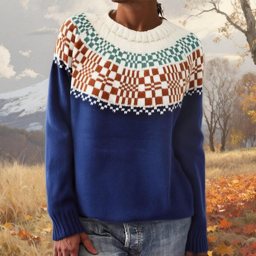 Damenmode-Pullover, Rundhalsausschnitt, lockerer Pullover, langärmliger Strickpullover
