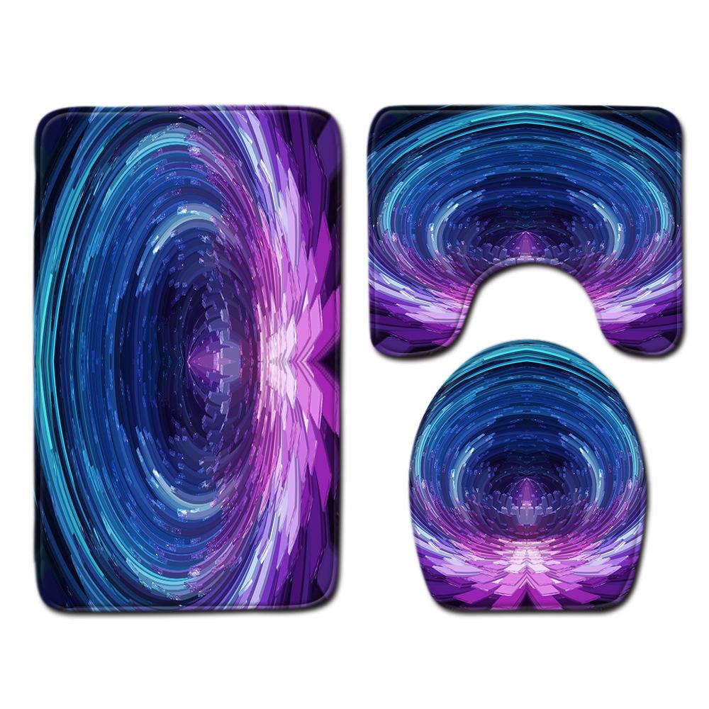 Gradual Change Pattern Toilet Floor Mat Three-Piece Bathroom Three-Piece Carpet Door Mat