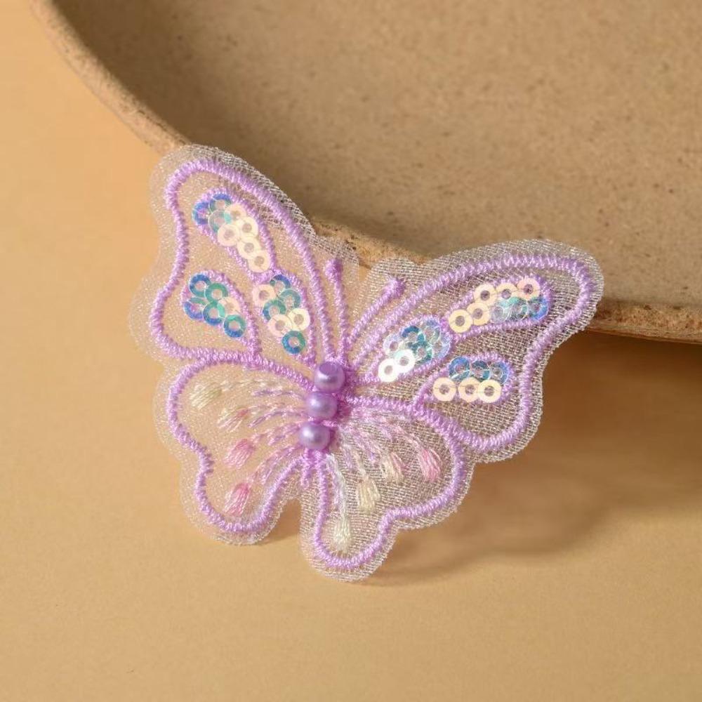 

3D Пайетки Бабочка Вышитые Нашивки Однослойная Нашивка для Шитья Одежды Свадебные Аксессуары для Волос