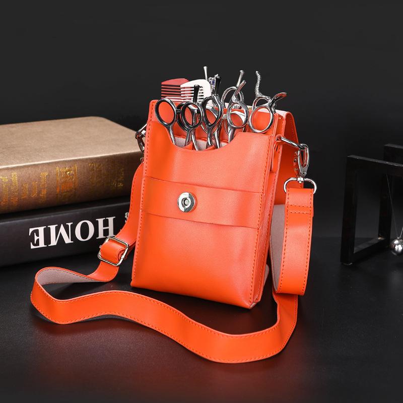 Professional 8 Pocket PU Leather Hair Scissor Bag Clips Bag Hairdressing Barber Scissor Holster Pouch Holder With Waist Belt