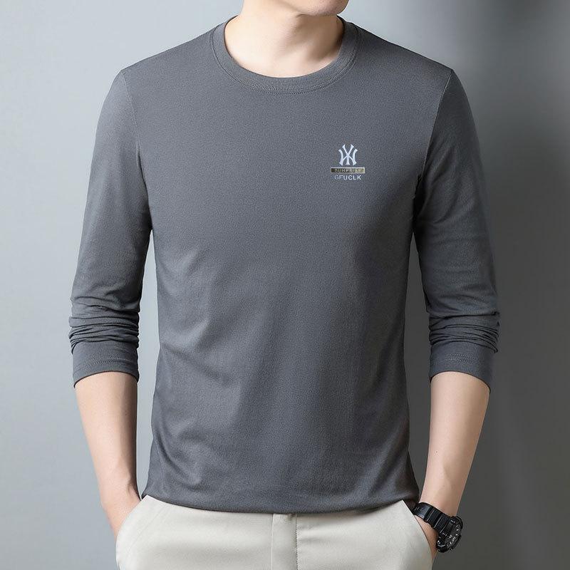 Herren T-Shirts Langarm Slim Men T-Shirt Junger Mann Reine Farbe Tops Tees Hemd O-Ausschnitt für männliche Jungen T-Shirt