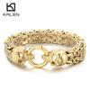 Double Layer Royal Chain Skull Charm Bracelet for Men Stainless Steel 4 Color Accessories Personalized Biker Party Jewelry