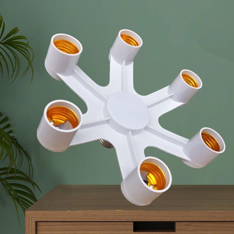 2/3/4/5/6/7 In 1 Light Bulb Socket Splitter, E26/E27 Light Socket Adapter Conventer, Standard Base LED Bulb Converter