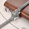 S925 Sterling Silver Hand Woven Bracelet for Men Vintage Lion Bracelet Hip-hop Punk Rock Bracelet Jewelry Gift