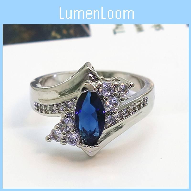 Stunning Blue Geometric Ring Crafted With Copper For Elegant Fashion Statement