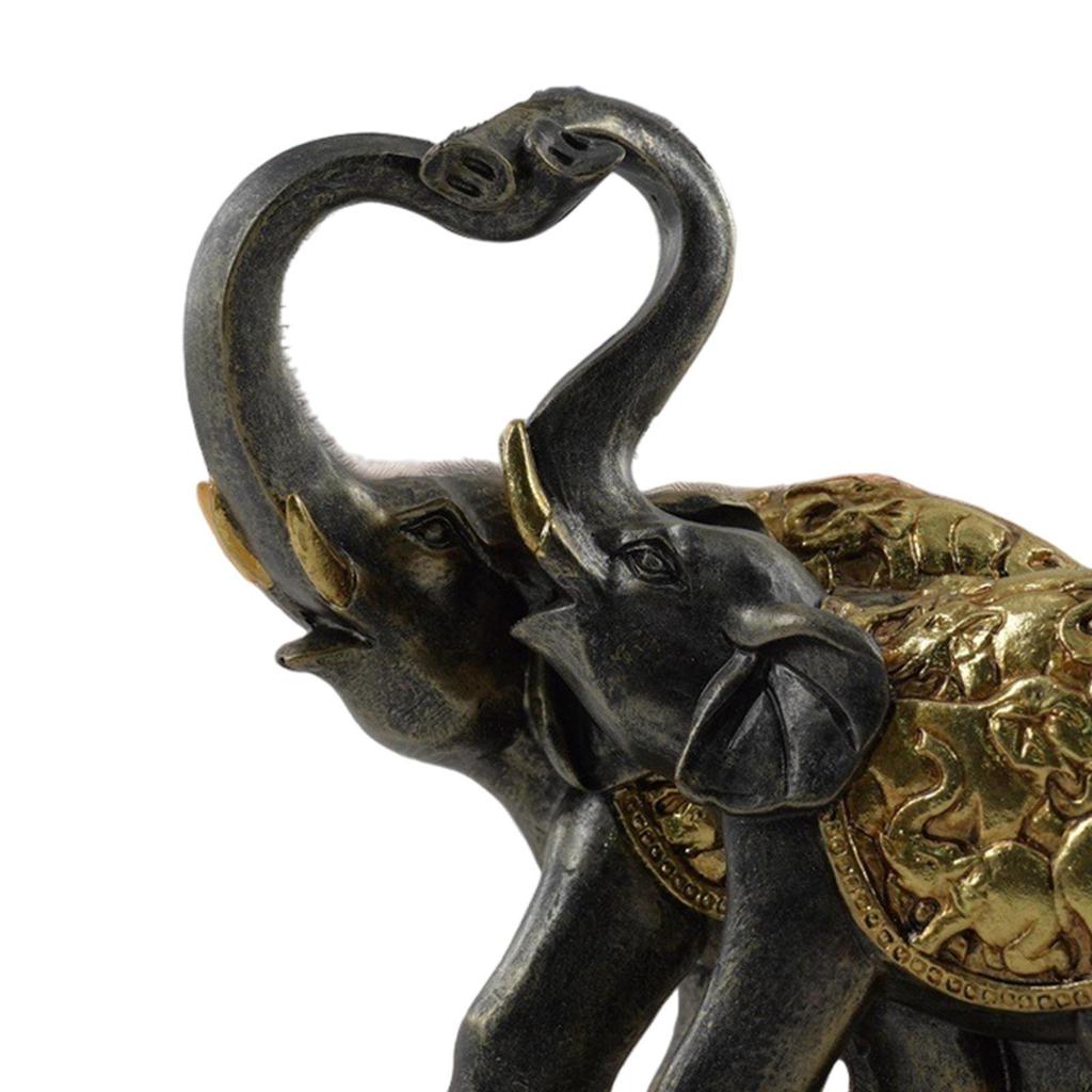 Couple Elephant Figurine for Desktop Decoration And Home Display
