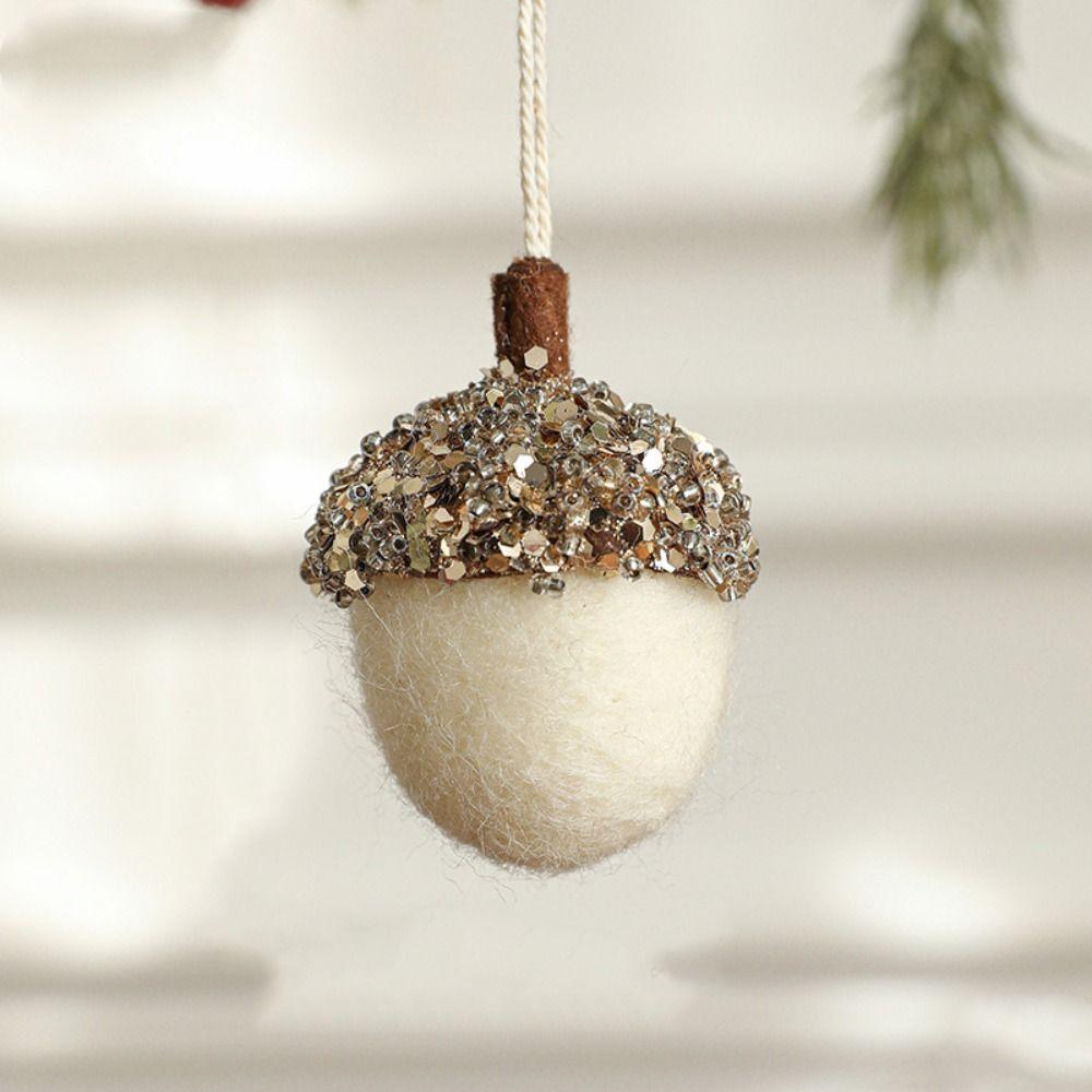 3pcs Cute Acorn Balls Multifunction Xmas Tree Pendant Crafts Wool Felt  Window