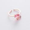 Korean New Exquisite Crystal Temperament Ring Sweet French Elegant Flower Opening Ring Female Jewelry
