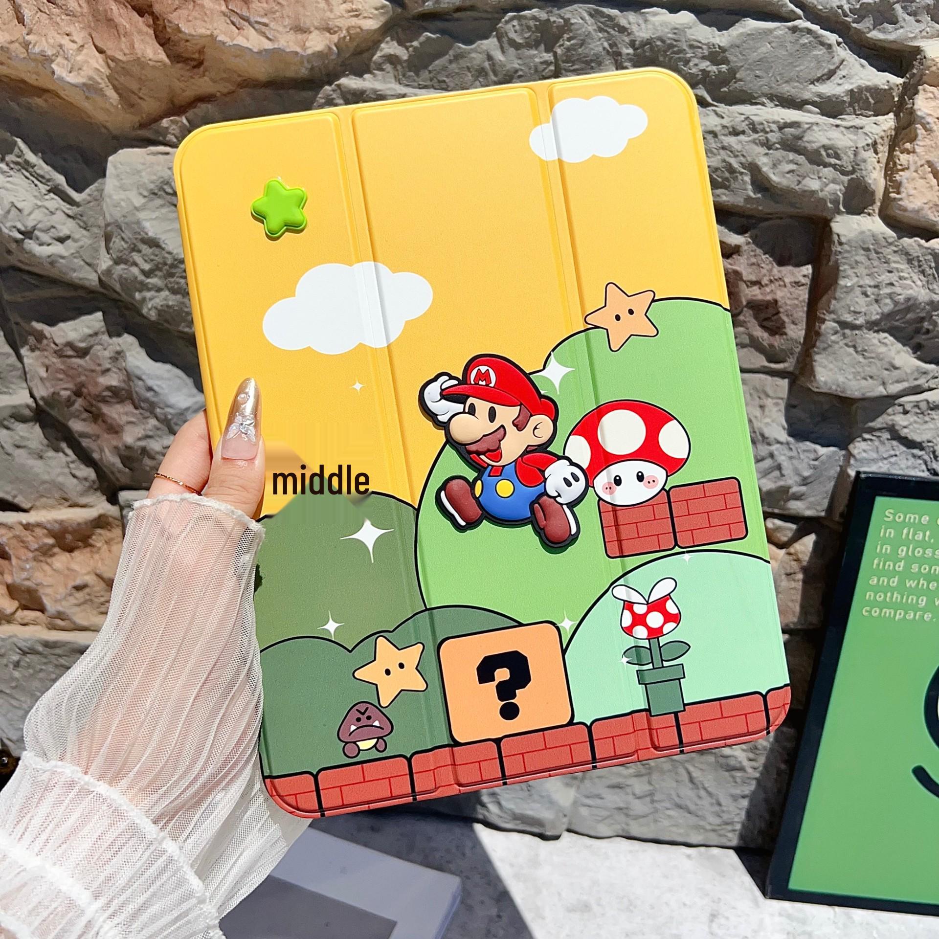 

3D Cartoon Mario iPad Mini 6 Case with Pen Slot iPad mini 6/7 (8.3-inch) жёлтый