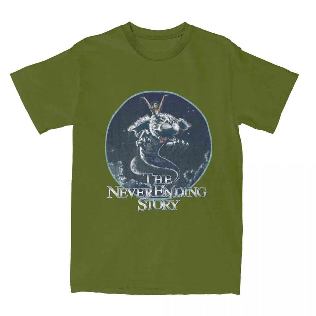 Men TShirt The Neverending Story TShirts Fashion Falkor Beach Tee Shirt Y2K Fun Printed Cotton Clothes Plus Size 6XL