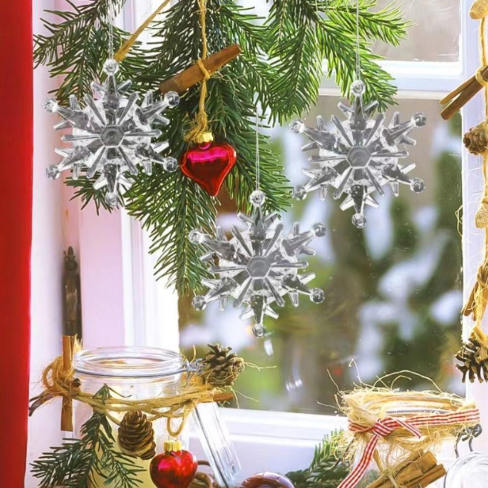 6pcs/set Simulation Christmas Icicle Pendant Transparent Xmas Tree Hanging Ornaments Christmas