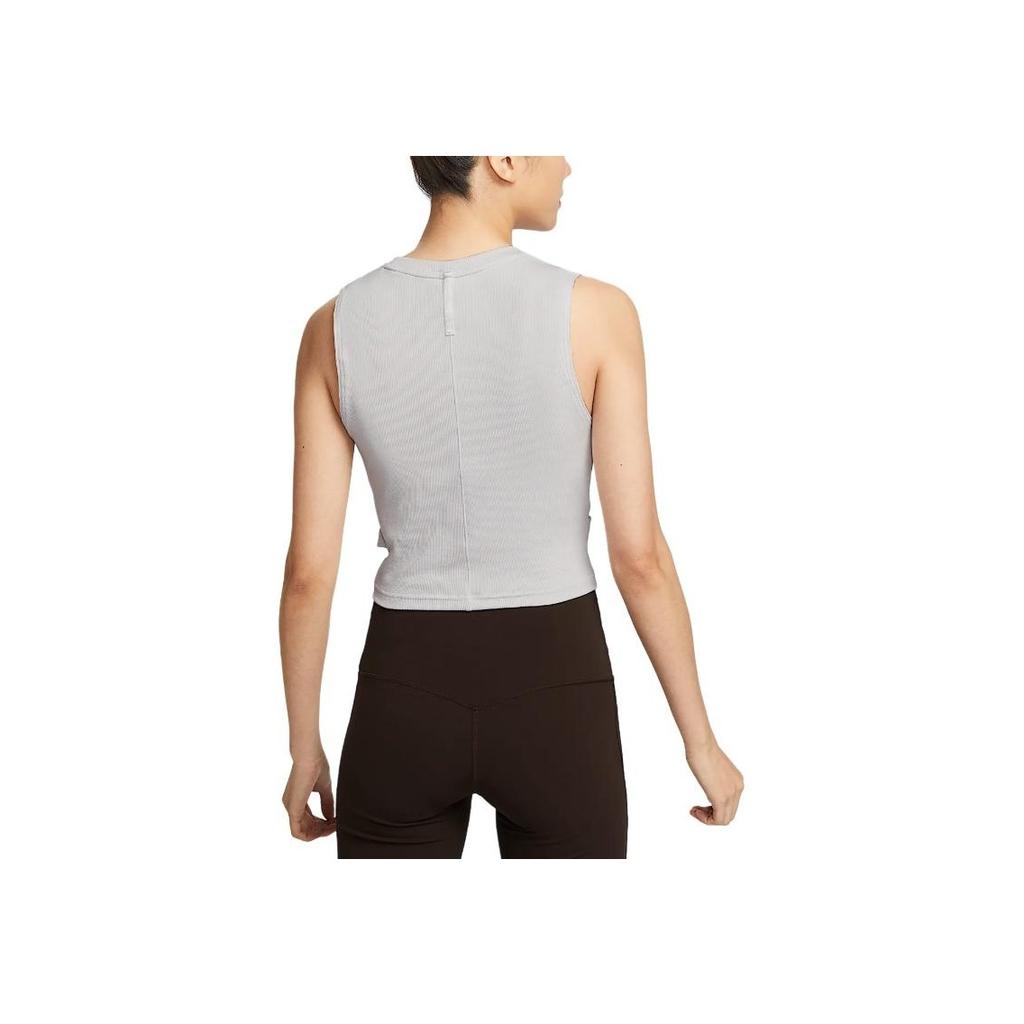 Nike Yoga Dri-Fit Round Neck Quick-Dry Fashion Sleeveless Top Women Tops Cangye-Gray IB7913-078