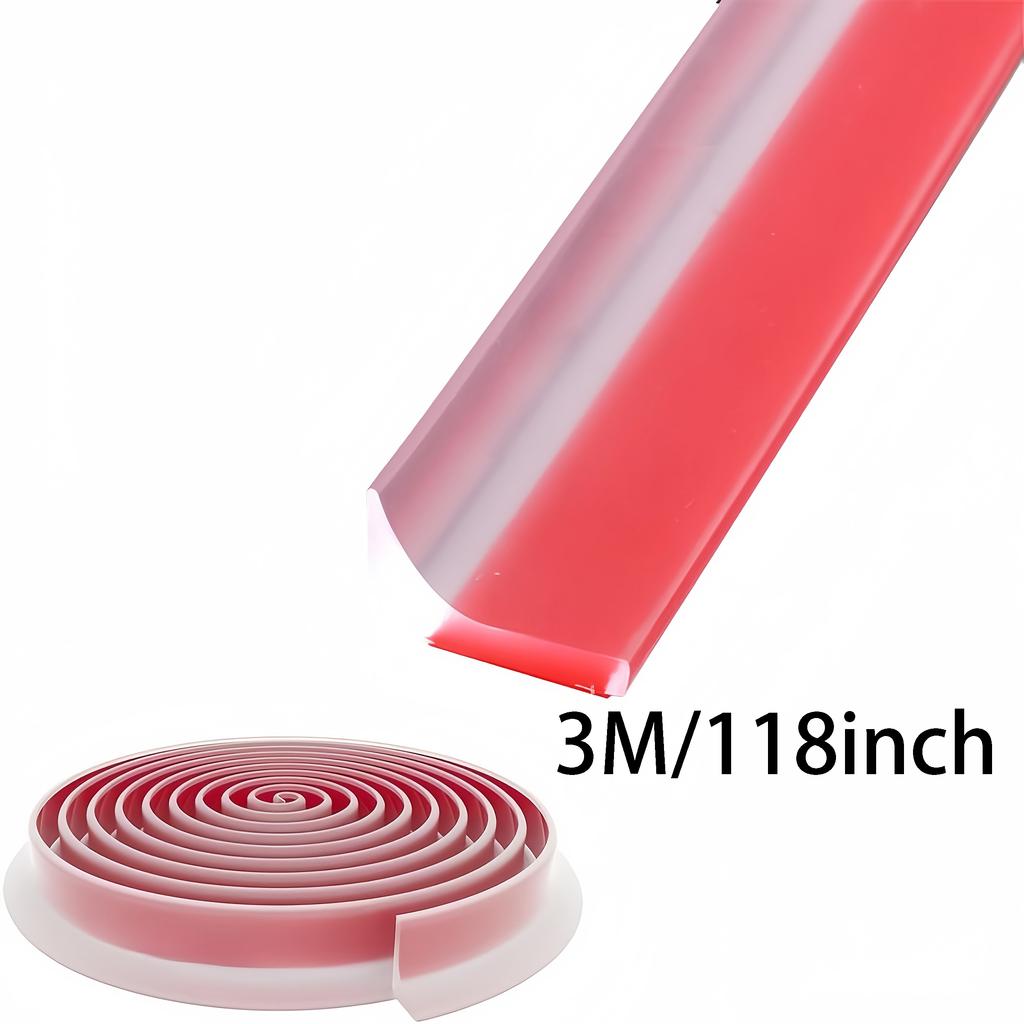 1PC Self-Adhesive Silicone Water Retaining Strip, Bathroom Water Stopper, Bendable Door Bottom Sealing Strip, Shower Dam Barrier