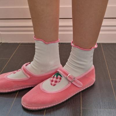 SOCKS APPEAL Short Check Strawberry White