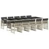 VidaXL Ensemble à manger de jardin 11pcs avec coussins gris poly rotin 3210755