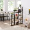 Slim, Open Shelving Unit with Steel Shelves, 58.6cm Wide X 23.5cm Deep X 80cm High, 3 Shelves, Assembly Required, Oak and Black Finish