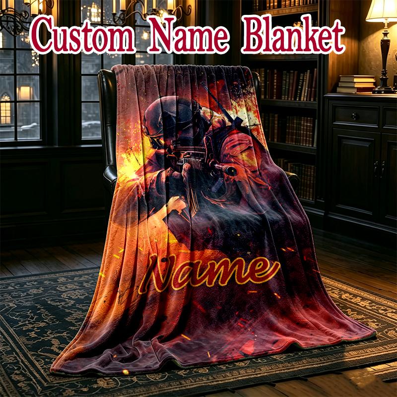 [1pc Counter-Strike Blanket] All-Season Blanket - Cozy Blanket for Sofa Couch Home Decoration, Digital Printed Nap Blanket