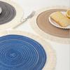Nordic Style Dinner Placemat Tassel Woven Cup Mat Vase Pad Round Ramie Placemat  Dining Table