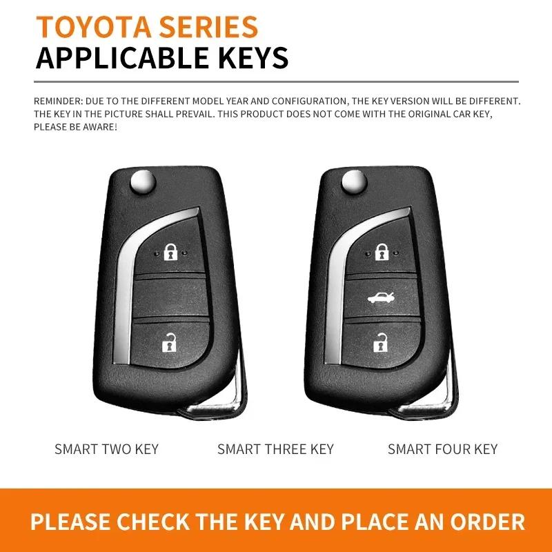Toyota 2026 New Hub Caps Zinc Alloy Leather Car Key Cover Case Shell Bag Toyota Yaris Camry Corolla Prado R Car Sticker