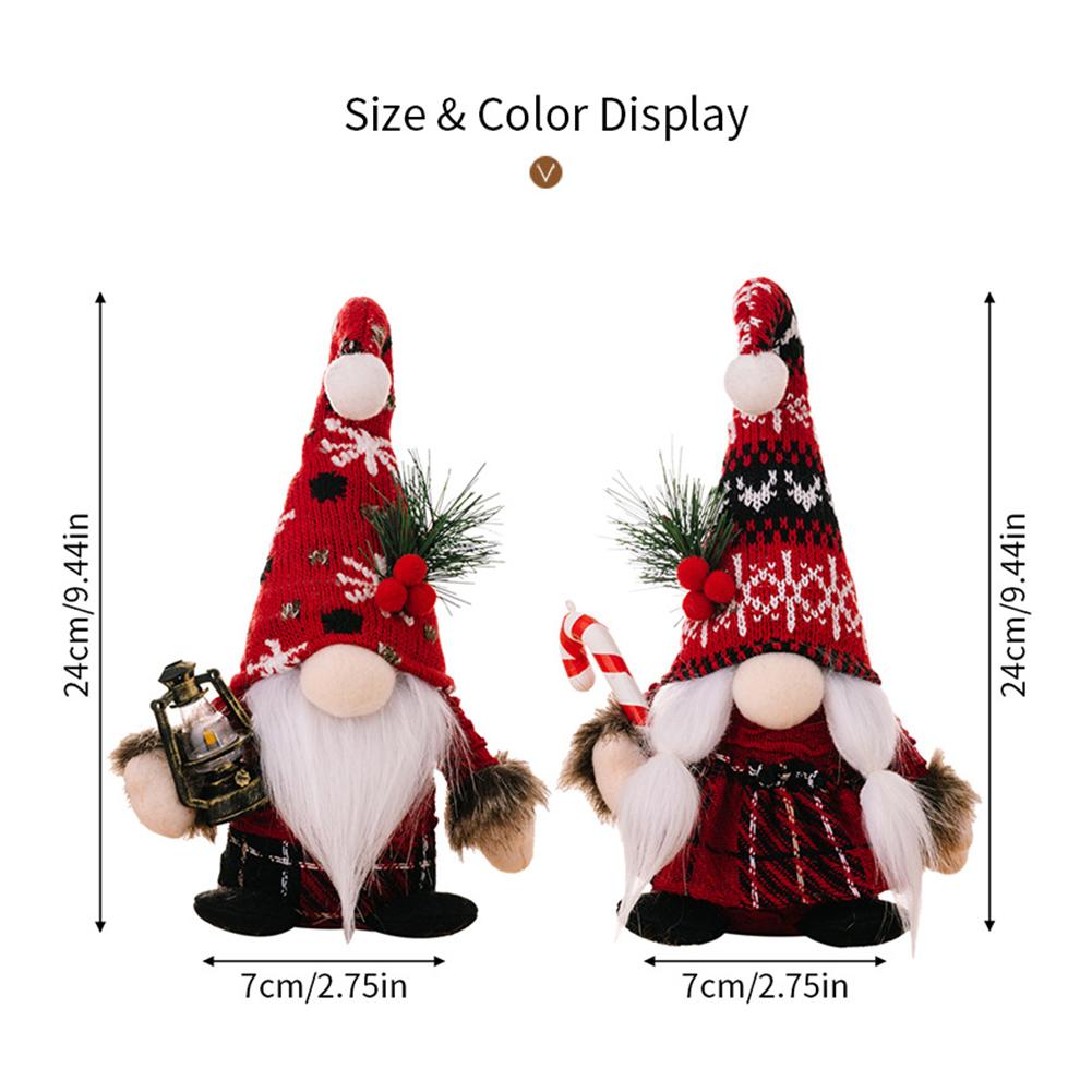 Ornament Gnom de Crăciun Păpușă Tricotată Figurine Gnom de Crăciun Pufos Decor de Poveste Centru de Masă de Crăciun Cadou