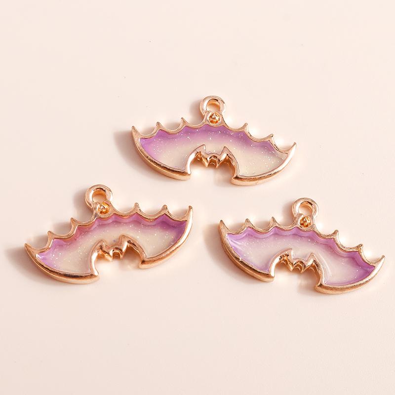 10pcs/lot Mix Enamel Halloween Bat Pumpkin Ghost Charms for Jewelry Making Earrings Pendants Necklaces DIY Keychains Crafts Gift