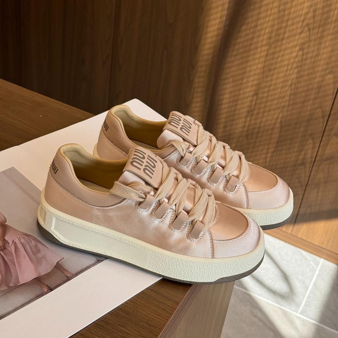 

Универсальные атласные туфли Niche на толстой подошве высокого дизайна, женские весенние новые туфли на плоской подошве, спортивная повседневная обувь, одинарные туфли 40 розовый