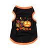 Halloween Dog Costume Pumpkin Print Vest for Small Dogs and Cats, Festive Holiday Pet Outfit for,