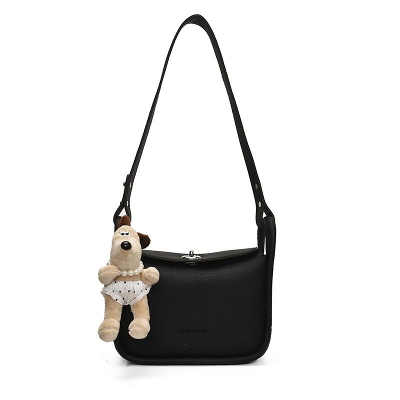 This Year's Popular Lychee Pattern Super Fire Shoulder Bucket Bag Fashionable Texture Messenger Bag Commuter Versatile Women's Bag