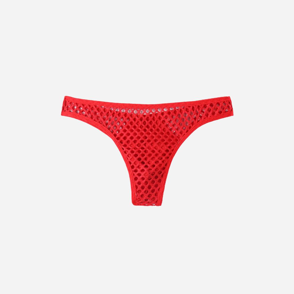 Men's breathable fishing net thong hollow three-dimensional U convex underwear mesh close-fitting trend sexy love briefs