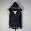 American Vintage Gold Foil Letter Hooded Sweatshirt Zip Up Jacket Black Street Hip Hop Style Teens S M L